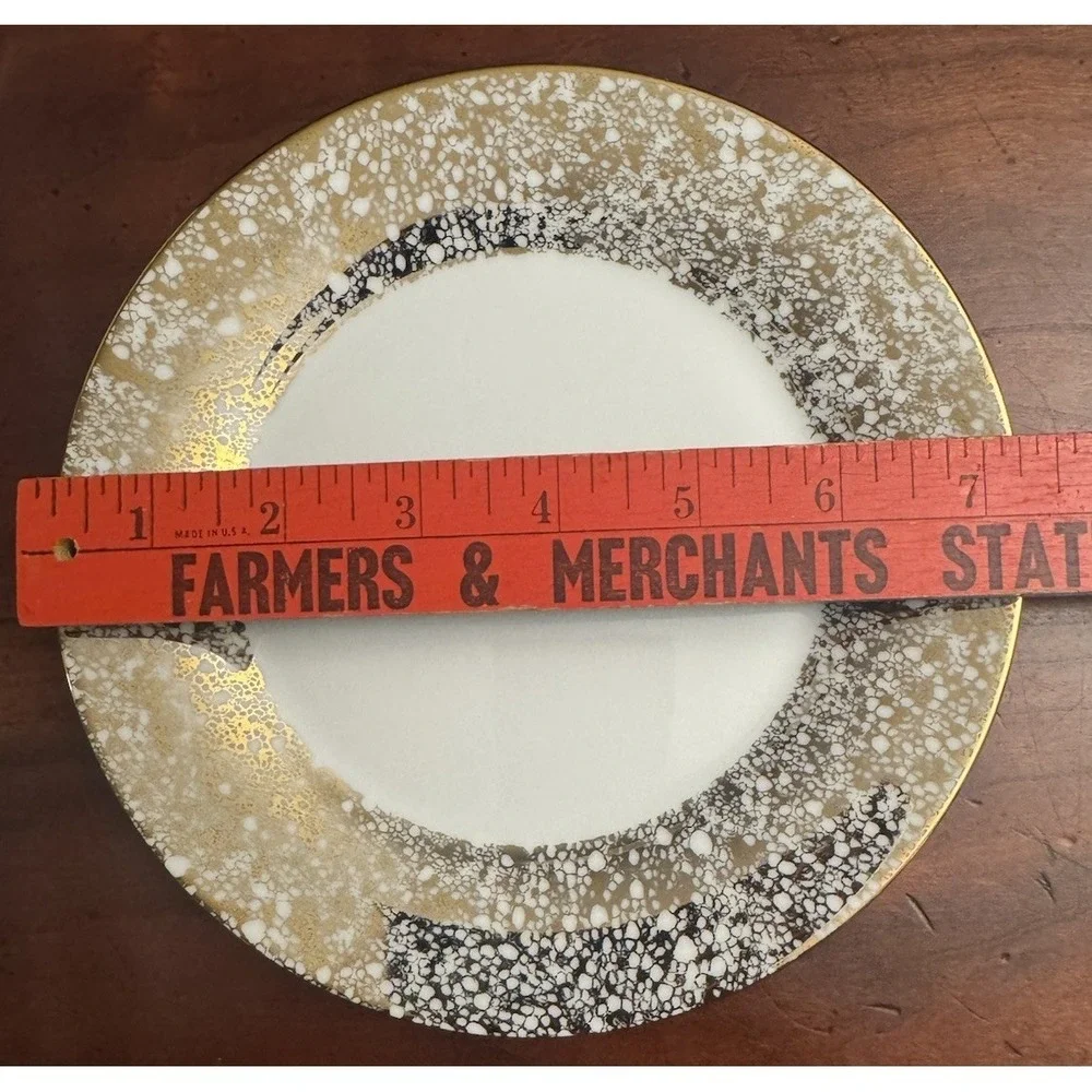 Set of 8‎ Ciroa Luxe Gold Salad Dessert Plates C9AC9A18